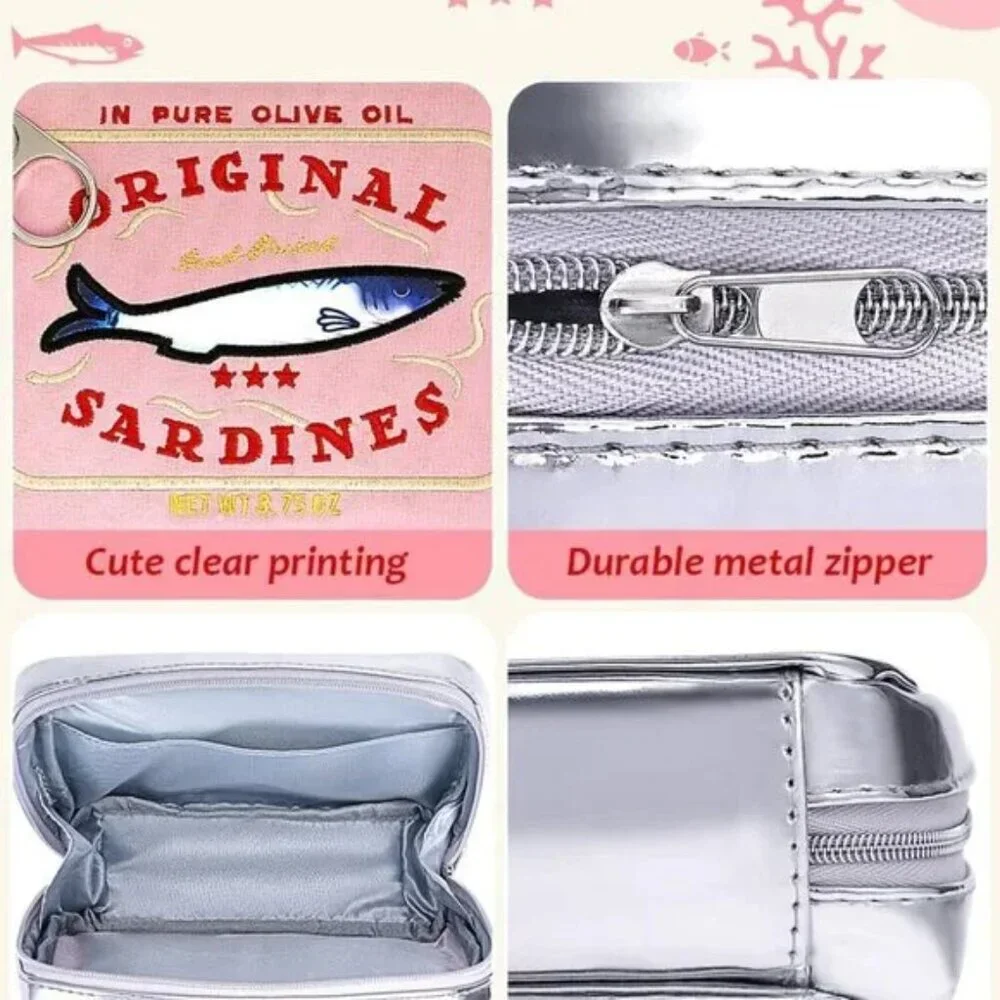 Viral‎ Pink “Can of Sardines” Cosmetic Bag BRAND-NEW & SO CUTE!